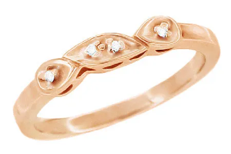 14 Karat Rose Gold Mid Century Retro Modern Filigree Diamond Wedding Ring Antique Jewelry Mall Rings 14 Karat Rose Gold Mid Century Retro Modern Filigree Diamond Wedding Ring Antique Jewelry Mall Rings