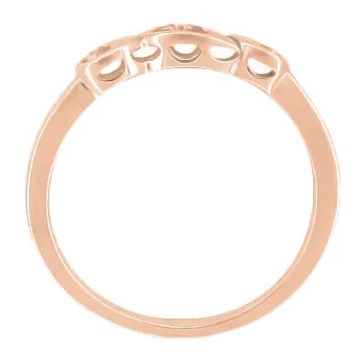 14 Karat Rose Gold Mid Century Retro Modern Filigree Diamond Wedding Ring Antique Jewelry Mall Rings 14 Karat Rose Gold Mid Century Retro Modern Filigree Diamond Wedding Ring Antique Jewelry Mall Rings