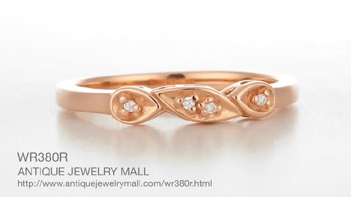 14 Karat Rose Gold Mid Century Retro Modern Filigree Diamond Wedding Ring Antique Jewelry Mall Rings 14 Karat Rose Gold Mid Century Retro Modern Filigree Diamond Wedding Ring Antique Jewelry Mall Rings
