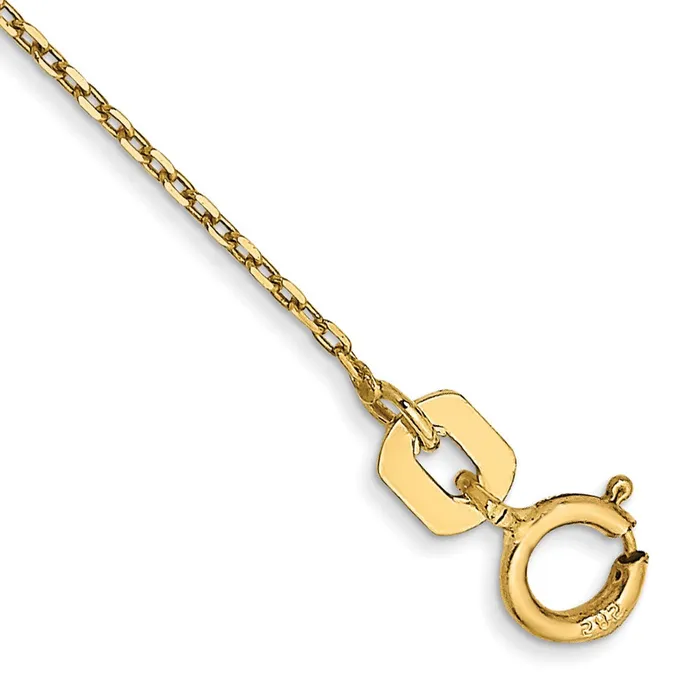 14k 8mm DC Cable with Spring Ring Clasp Chain Bracelet 059 grams Qgold Bracelets 14k 8mm DC Cable with Spring Ring Clasp Chain Bracelet 059 grams Qgold Bracelets