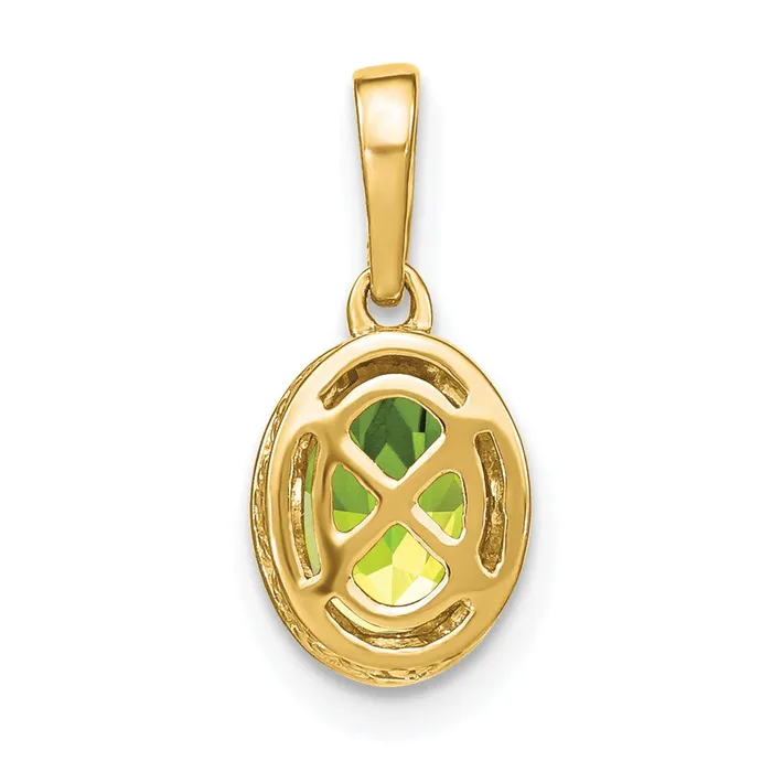 14k Oval Peridot and Diamond Pendant 12 grams Qgold Necklaces 14k Oval Peridot and Diamond Pendant 12 grams Qgold Necklaces