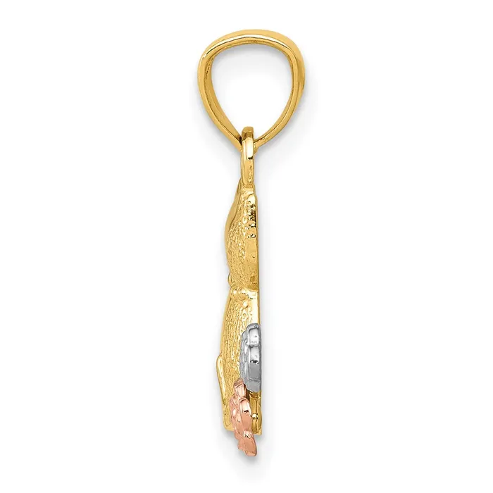14k Twotone 15 mm Cats Pendant 084 grams Qgold Rings 14k Twotone 15 mm Cats Pendant 084 grams Qgold Rings