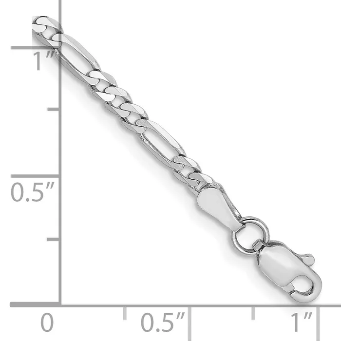 14k WG 275mm Flat Figaro Chain Bracelet 199 grams Qgold Bracelets 14k WG 275mm Flat Figaro Chain Bracelet 199 grams Qgold Bracelets