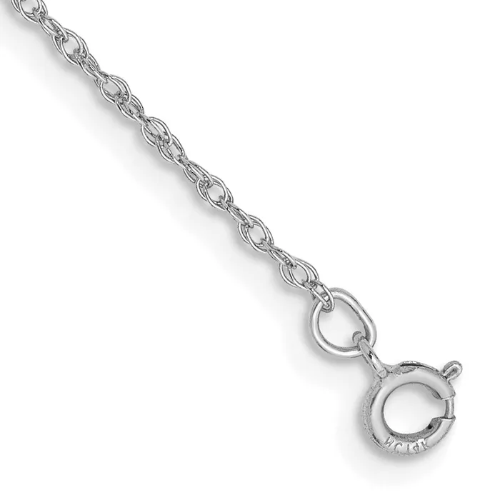 14k WG 8mm Polished Light Baby Rope Chain Bracelet 035 grams Qgold Bracelets 14k WG 8mm Polished Light Baby Rope Chain Bracelet 035 grams Qgold Bracelets