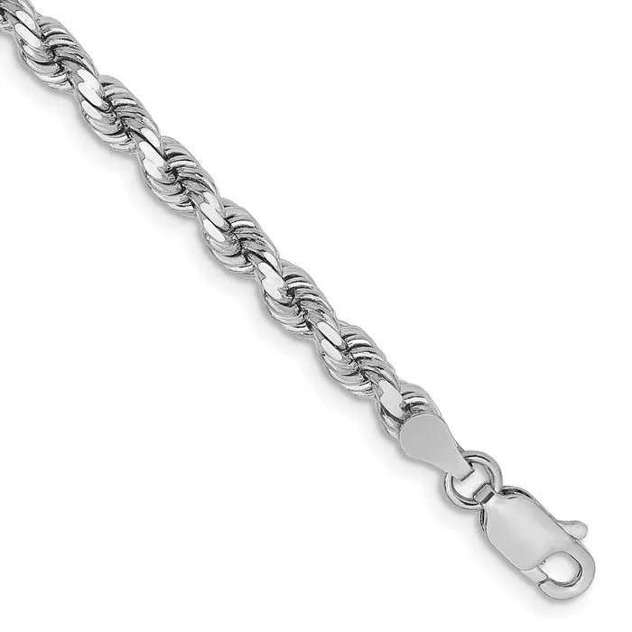 14k White Gold 375 mm Diamondcut Rope with Lobster Clasp Chain 952 grams Qgold Rings 14k White Gold 375 mm Diamondcut Rope with Lobster Clasp Chain 952 grams Qgold Rings