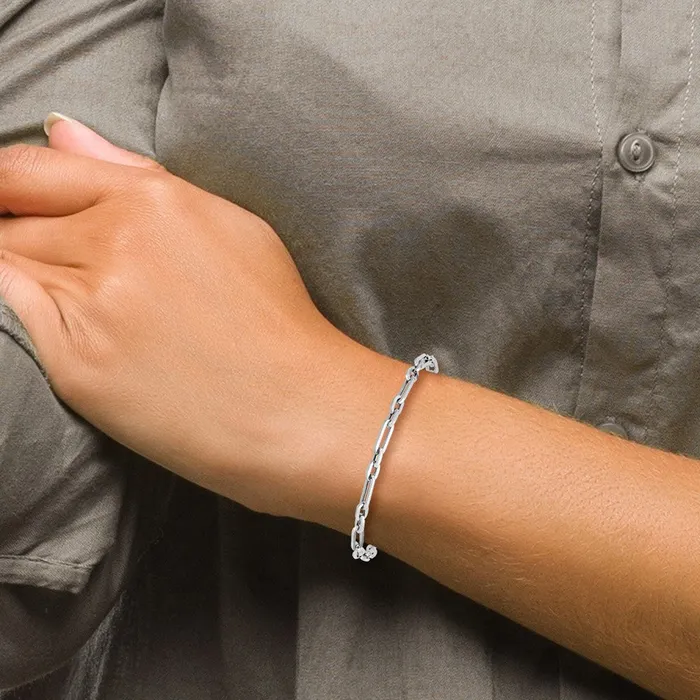 14k White Gold 41 mm Polished Fancy Link Bracelet 421 grams Qgold Bracelets 14k White Gold 41 mm Polished Fancy Link Bracelet 421 grams Qgold Bracelets