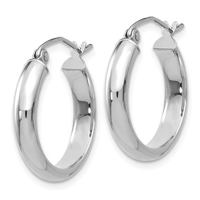14k White Gold 4 mm Hoop Earrings 137 grams Qgold Earrings 14k White Gold 4 mm Hoop Earrings 137 grams Qgold Earrings