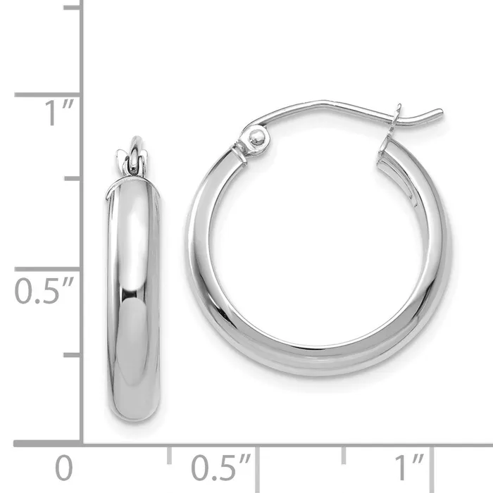 14k White Gold 4 mm Hoop Earrings 137 grams Qgold Earrings 14k White Gold 4 mm Hoop Earrings 137 grams Qgold Earrings