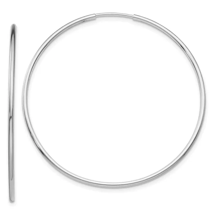 14k White Gold 40 mm Polished Endless Tube Hoop Earrings 144 grams Qgold Earrings 14k White Gold 40 mm Polished Endless Tube Hoop Earrings 144 grams Qgold Earrings