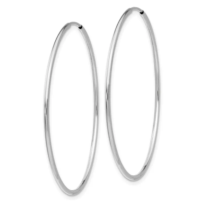 14k White Gold 40 mm Polished Endless Tube Hoop Earrings 144 grams Qgold Earrings 14k White Gold 40 mm Polished Endless Tube Hoop Earrings 144 grams Qgold Earrings