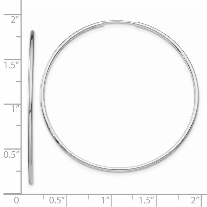14k White Gold 40 mm Polished Endless Tube Hoop Earrings 144 grams Qgold Earrings 14k White Gold 40 mm Polished Endless Tube Hoop Earrings 144 grams Qgold Earrings