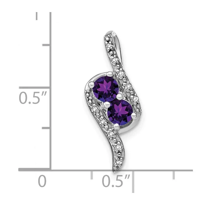 14k White Gold Amethyst and Diamond Chain Slide 21 grams Qgold Necklaces 14k White Gold Amethyst and Diamond Chain Slide 21 grams Qgold Necklaces