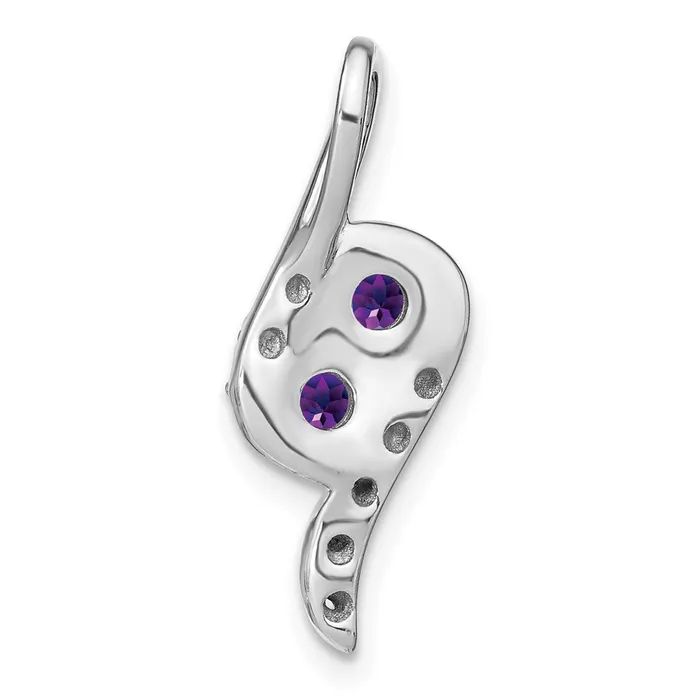 14k White Gold Amethyst and Diamond Chain Slide 21 grams Qgold Necklaces 14k White Gold Amethyst and Diamond Chain Slide 21 grams Qgold Necklaces