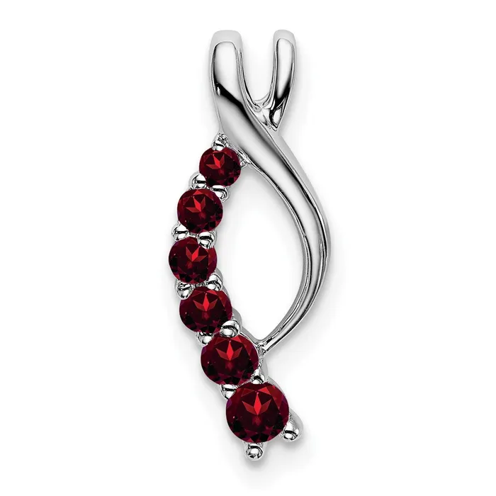 14k White Gold Garnet Journey Chain Slide 095 grams Qgold Necklaces