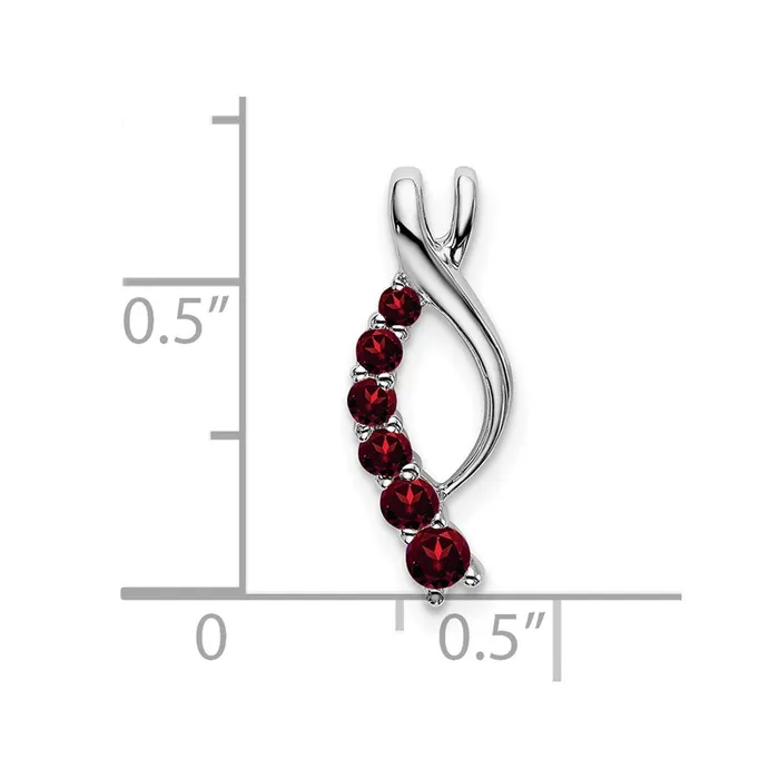 14k White Gold Garnet Journey Chain Slide 095 grams Qgold Necklaces 14k White Gold Garnet Journey Chain Slide 095 grams Qgold Necklaces