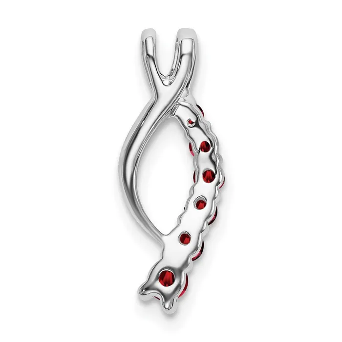 14k White Gold Garnet Journey Chain Slide 095 grams Qgold Necklaces 14k White Gold Garnet Journey Chain Slide 095 grams Qgold Necklaces