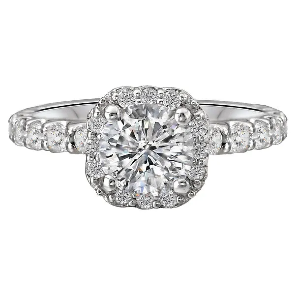 14K White Gold Halo SemiMount Romance Collection Wedding Ring Romance Rings