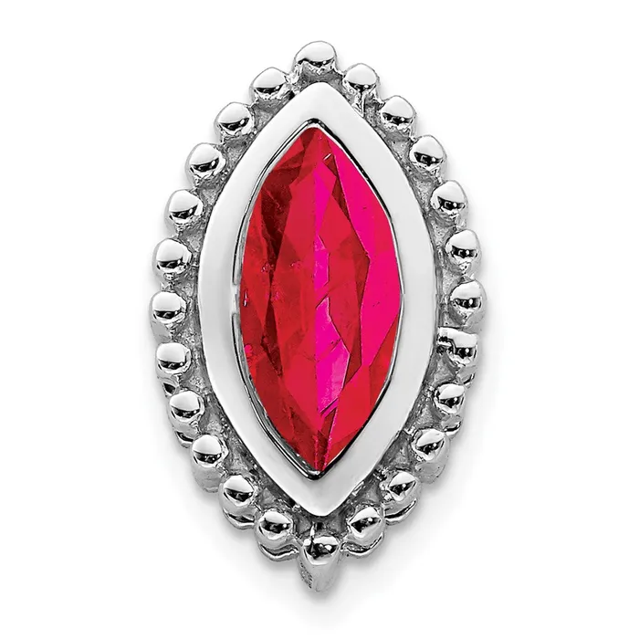 14k White Gold Marquise Ruby Chain Slide 105 grams Qgold Necklaces