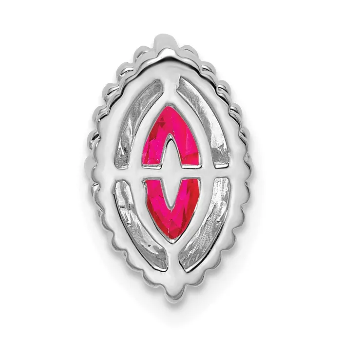 14k White Gold Marquise Ruby Chain Slide 105 grams Qgold Necklaces 14k White Gold Marquise Ruby Chain Slide 105 grams Qgold Necklaces