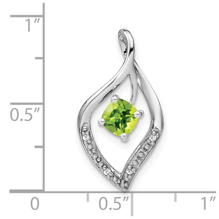 14k White Gold Peridot and Diamond Pendant 155 grams Qgold Necklaces 14k White Gold Peridot and Diamond Pendant 155 grams Qgold Necklaces