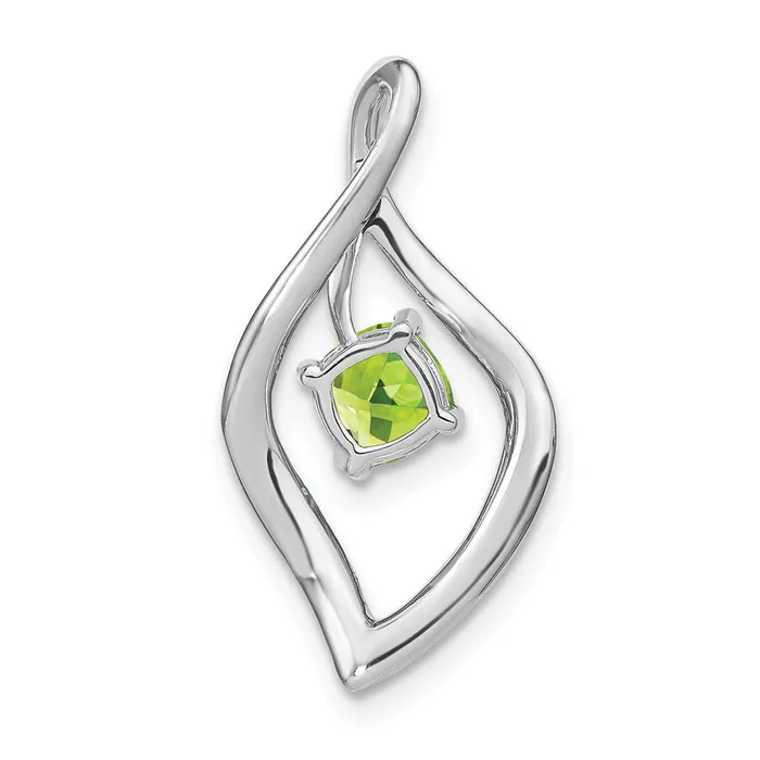 14k White Gold Peridot and Diamond Pendant 155 grams Qgold Necklaces 14k White Gold Peridot and Diamond Pendant 155 grams Qgold Necklaces