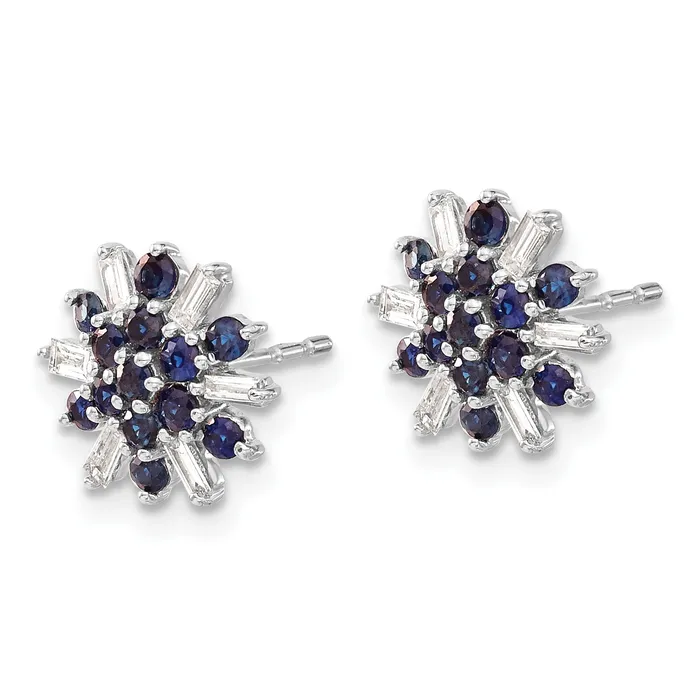 14k White Gold Sapphire and Diamond Earrings 17 grams Qgold Earrings