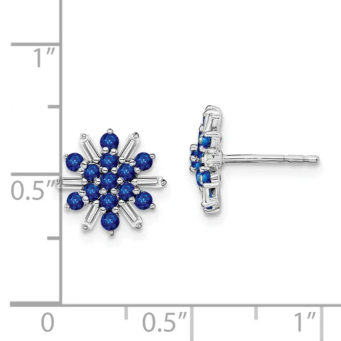 14k White Gold Sapphire and Diamond Earrings 17 grams Qgold Earrings