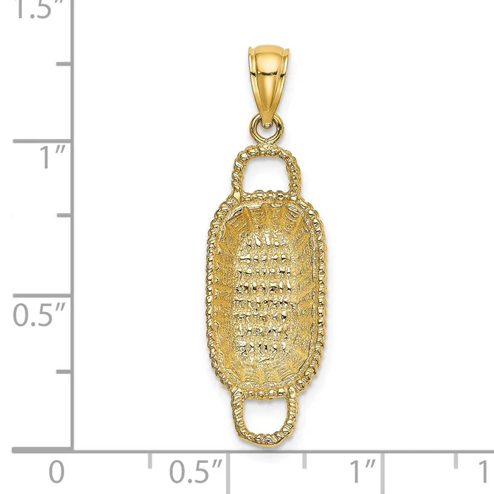 14k Yellow Gold 1055 mm 3D 2 Handles Rectangular Basket Charm 278 grams Qgold Charm Necklaces 14k Yellow Gold 1055 mm 3D 2 Handles Rectangular Basket Charm 278 grams Qgold Charm Necklaces