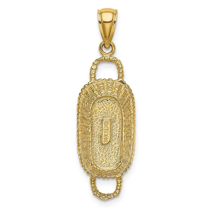 14k Yellow Gold 1055 mm 3D 2 Handles Rectangular Basket Charm 278 grams Qgold Charm Necklaces 14k Yellow Gold 1055 mm 3D 2 Handles Rectangular Basket Charm 278 grams Qgold Charm Necklaces