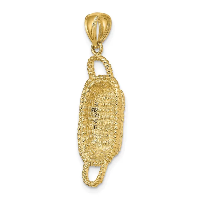14k Yellow Gold 1055 mm 3D 2 Handles Rectangular Basket Charm 278 grams Qgold Charm Necklaces 14k Yellow Gold 1055 mm 3D 2 Handles Rectangular Basket Charm 278 grams Qgold Charm Necklaces