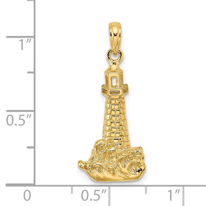 14k Yellow Gold 1253 mm Lighthouse W Wave Charm 216 grams Qgold Charm Necklaces 14k Yellow Gold 1253 mm Lighthouse W Wave Charm 216 grams Qgold Charm Necklaces