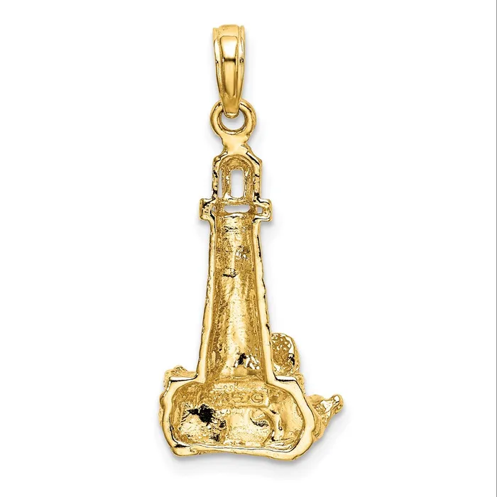 14k Yellow Gold 1253 mm Lighthouse W Wave Charm 216 grams Qgold Charm Necklaces 14k Yellow Gold 1253 mm Lighthouse W Wave Charm 216 grams Qgold Charm Necklaces