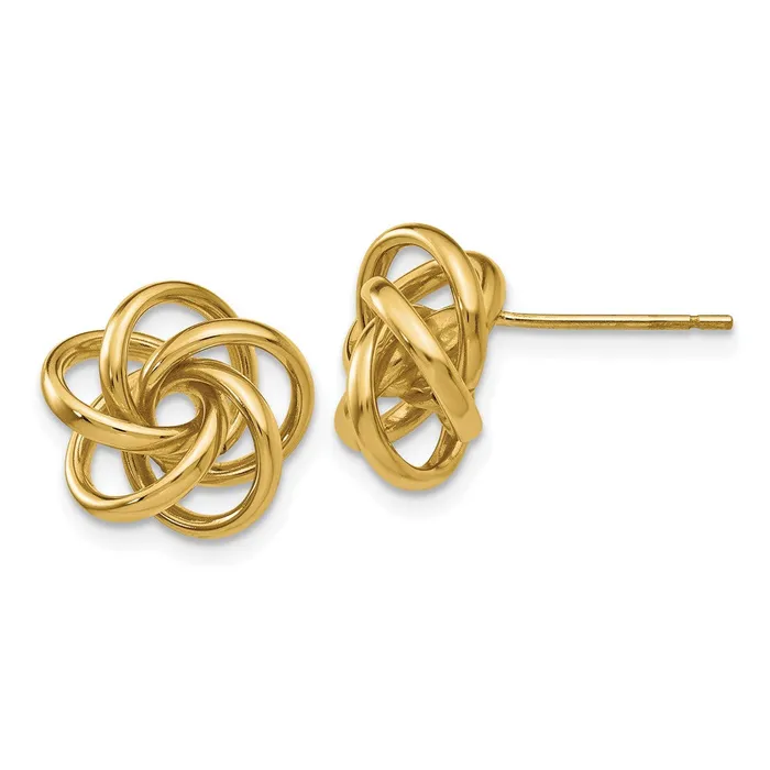 14k Yellow Gold 12 mm Love Knot Earrings 219 grams Qgold Earrings