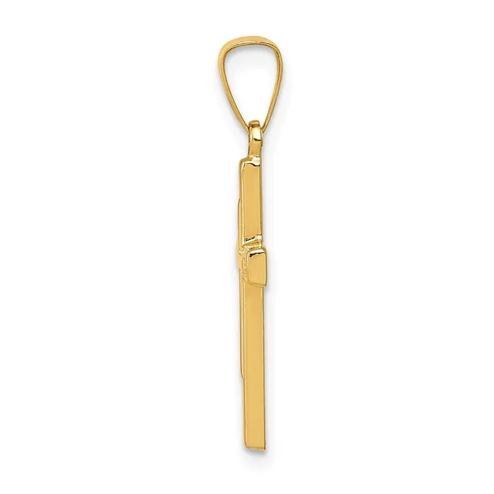 14k Yellow Gold 12 mm Polished Cross Latin Pendant 041 grams Qgold Necklaces