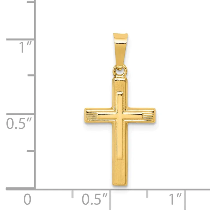 14k Yellow Gold 12 mm Polished Cross Latin Pendant 041 grams Qgold Necklaces