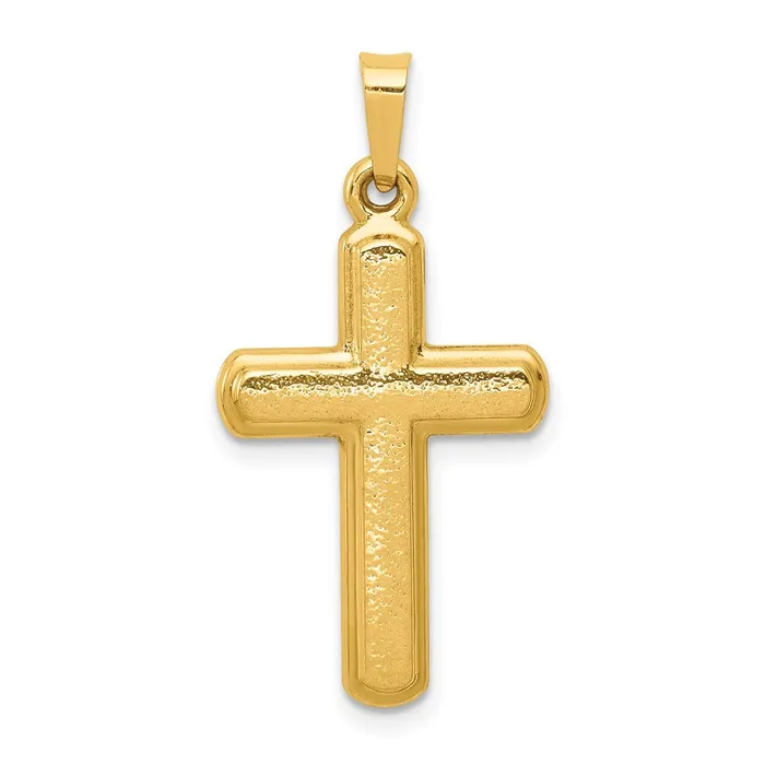 14k Yellow Gold 1441 mm Satin Latin Cross Pendant 072 grams Qgold Necklaces 14k Yellow Gold 1441 mm Satin Latin Cross Pendant 072 grams Qgold Necklaces