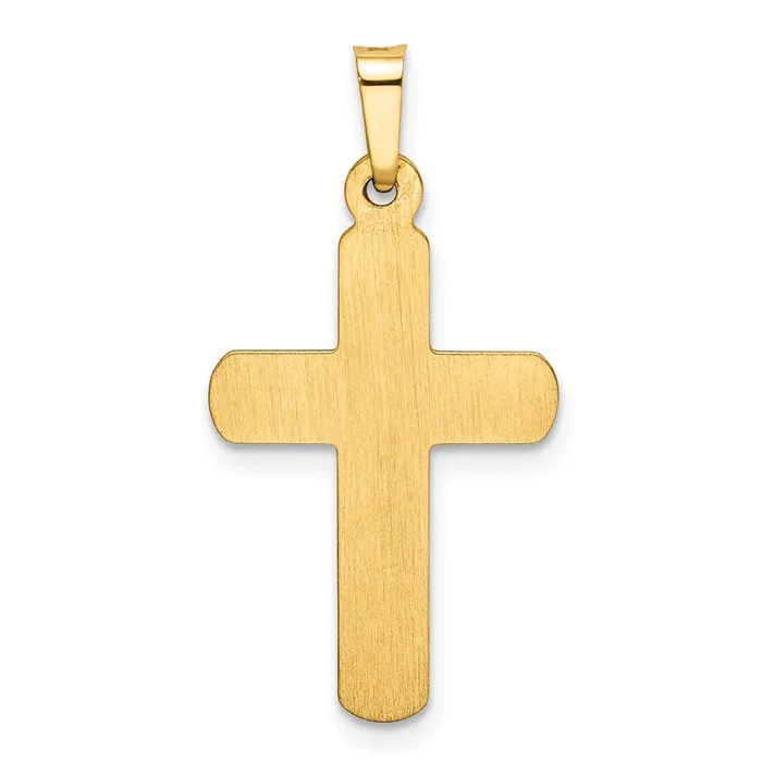 14k Yellow Gold 1441 mm Satin Latin Cross Pendant 072 grams Qgold Necklaces