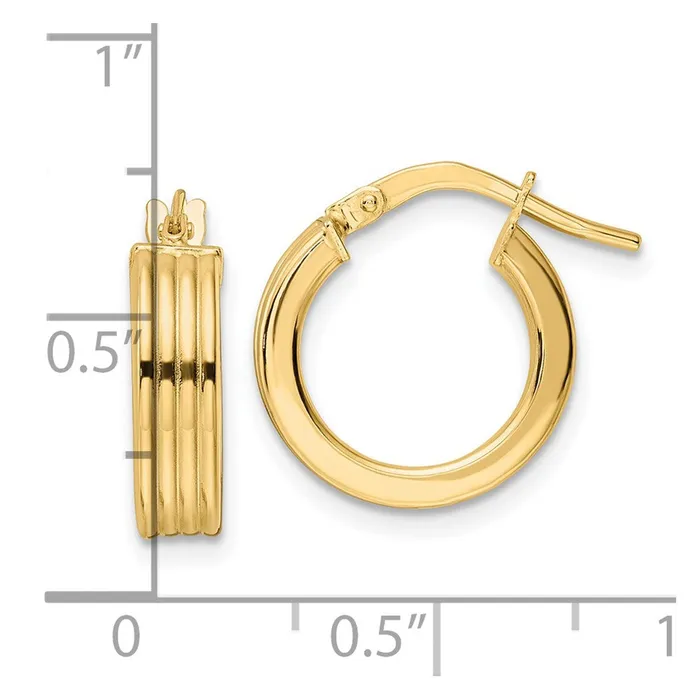 14k Yellow Gold 1454 mm Polished Textured Hoop Earrings 138 grams Qgold Earrings 14k Yellow Gold 1454 mm Polished Textured Hoop Earrings 138 grams Qgold Earrings
