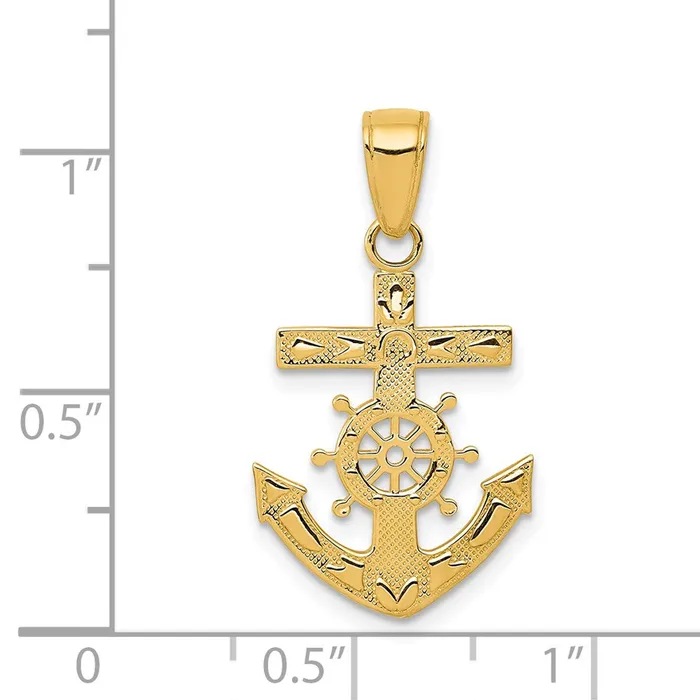 14k Yellow Gold 15 mm Mariners Cross Pendant 099 grams Qgold Necklaces 14k Yellow Gold 15 mm Mariners Cross Pendant 099 grams Qgold Necklaces