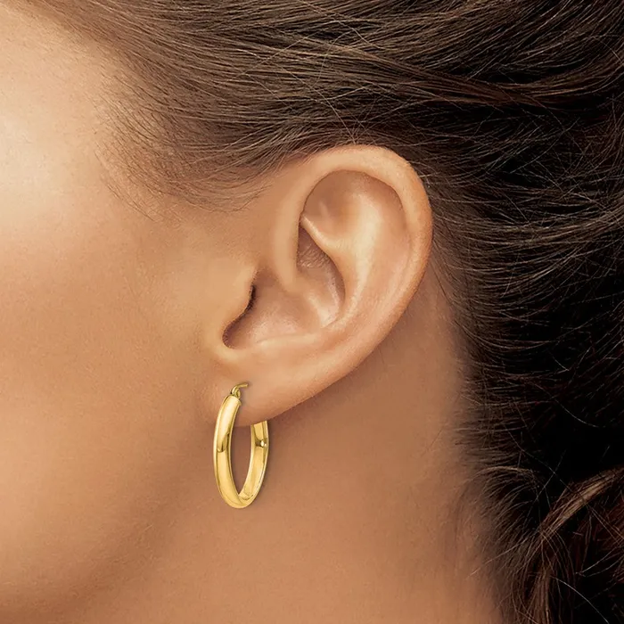 14k Yellow Gold 17 mm Oval Tube Hoop Earrings 169 grams Qgold Earrings 14k Yellow Gold 17 mm Oval Tube Hoop Earrings 169 grams Qgold Earrings