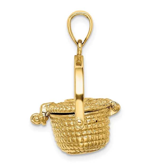 14k Yellow Gold 184 mm 3D Nantucket Basket Charm 622 grams Qgold Charm Necklaces 14k Yellow Gold 184 mm 3D Nantucket Basket Charm 622 grams Qgold Charm Necklaces