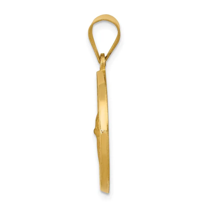 14k Yellow Gold 185 mm Polished and Satin St Gerard Medal Hollow Pendant 13 grams Qgold Necklaces