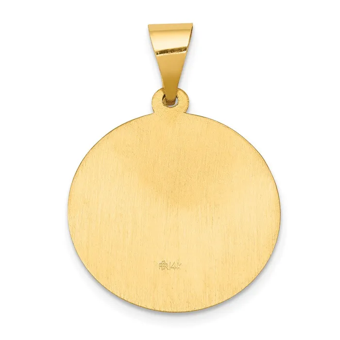 14k Yellow Gold 185 mm Polished and Satin St Gerard Medal Hollow Pendant 13 grams Qgold Necklaces