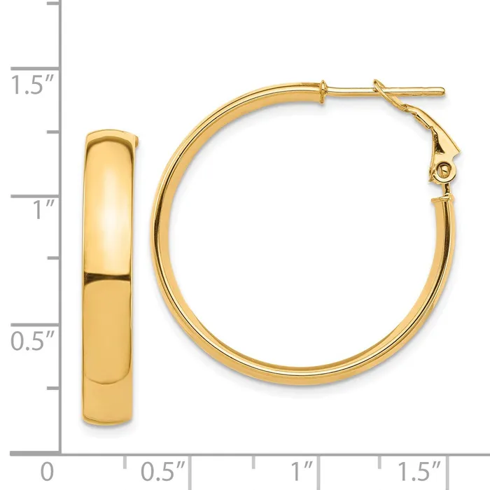 14k Yellow Gold 30 mm Omega Back Hoop Earrings 377 grams Qgold Earrings 14k Yellow Gold 30 mm Omega Back Hoop Earrings 377 grams Qgold Earrings