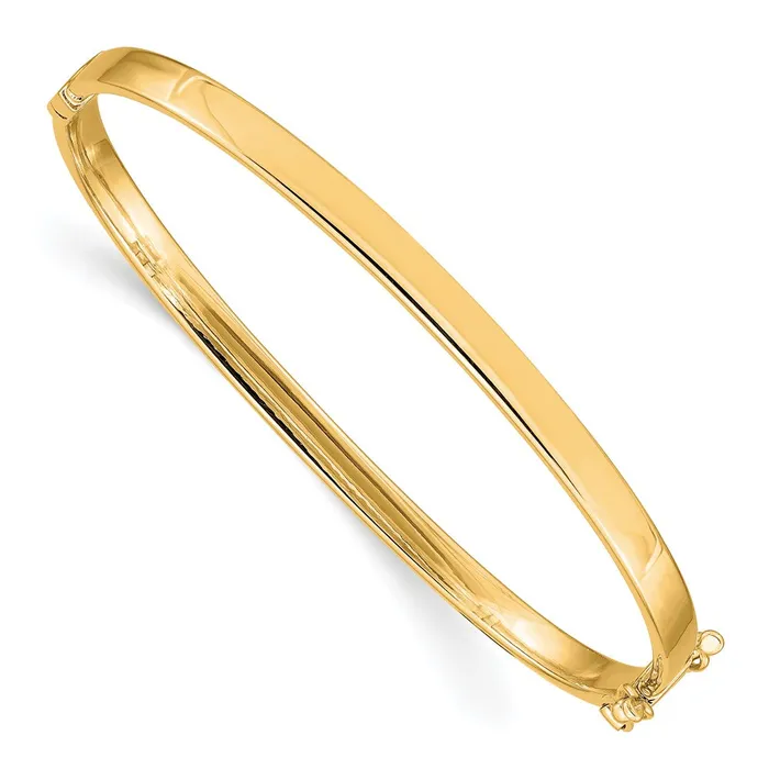14k Yellow Gold 4 mm Hinged Bangle 569 grams Qgold PreStyled Sets