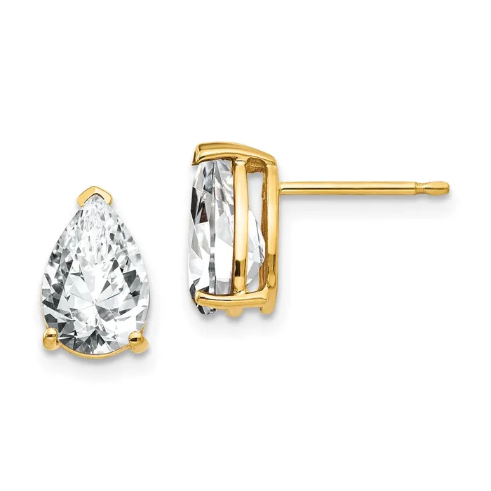 14k Yellow Gold 6 mm Pear Cubic Zirconia Earrings 099 grams Qgold Earrings 14k Yellow Gold 6 mm Pear Cubic Zirconia Earrings 099 grams Qgold Earrings