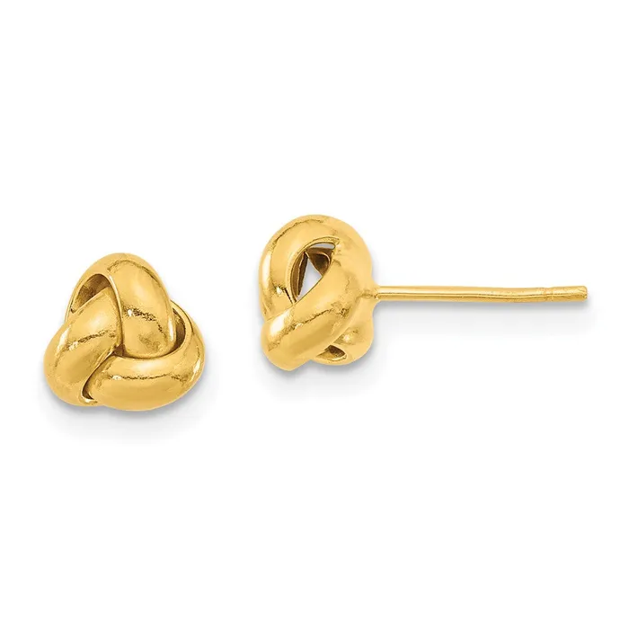 14k Yellow Gold 75 mm Gold Polished Love Knot Post Earrings 062 grams Qgold Earrings 14k Yellow Gold 75 mm Gold Polished Love Knot Post Earrings 062 grams Qgold Earrings