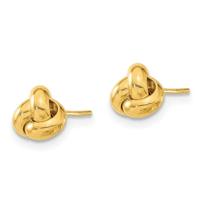 14k Yellow Gold 75 mm Gold Polished Love Knot Post Earrings 062 grams Qgold Earrings