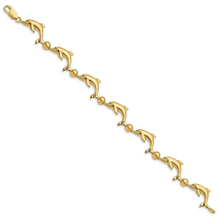 14k Yellow Gold 808 mm Polished Dolphin Bracelet 116 grams Qgold Bracelets 14k Yellow Gold 808 mm Polished Dolphin Bracelet 116 grams Qgold Bracelets