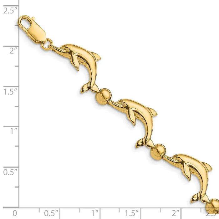14k Yellow Gold 808 mm Polished Dolphin Bracelet 116 grams Qgold Bracelets 14k Yellow Gold 808 mm Polished Dolphin Bracelet 116 grams Qgold Bracelets